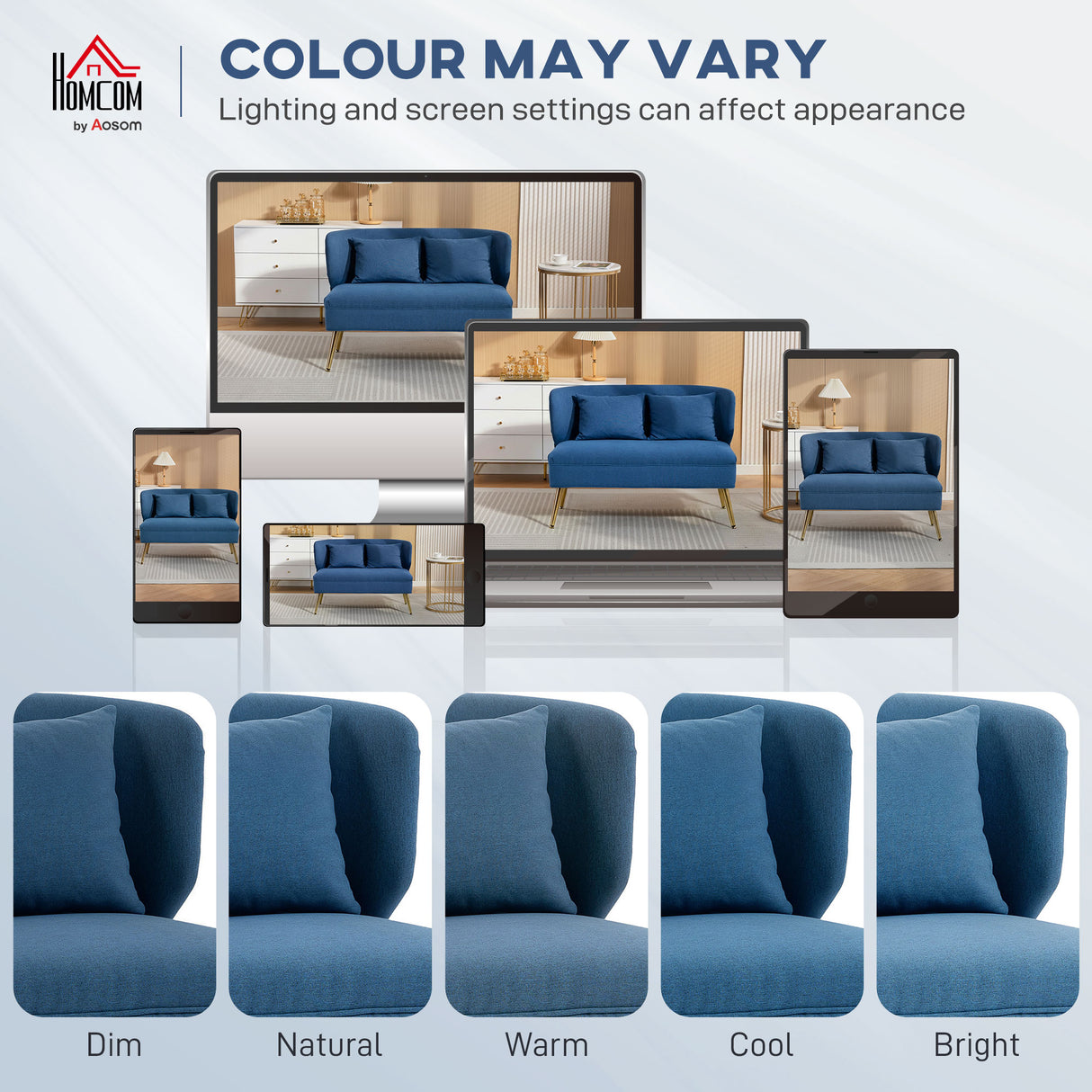Linen Fabric 2 Seater Sofa 117cm Wide With Metal Legs - Velmora