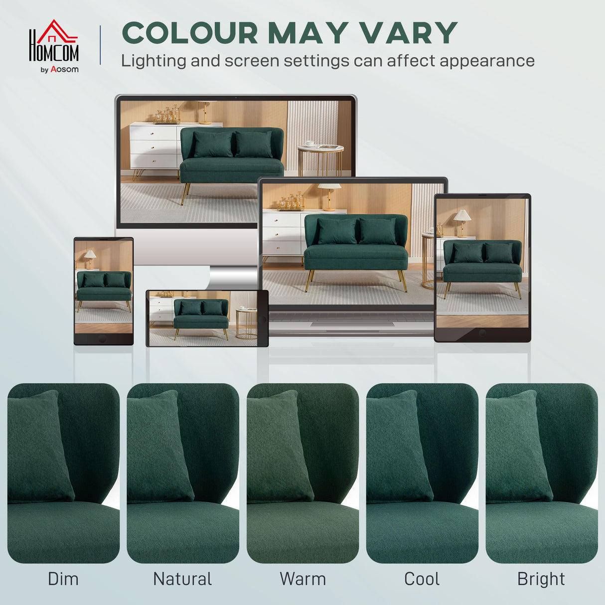 Linen Fabric 2 Seater Sofa 117cm Wide With Metal Legs - Velmora