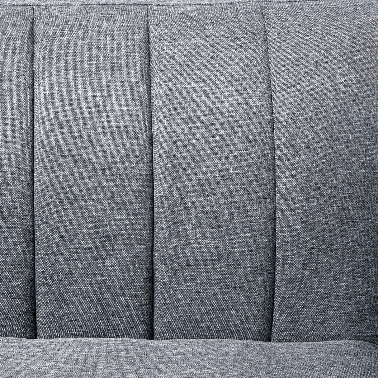 Linen Fabric 3 Seater Sofa Bed 173cm Wide With Wooden Legs - Velmora