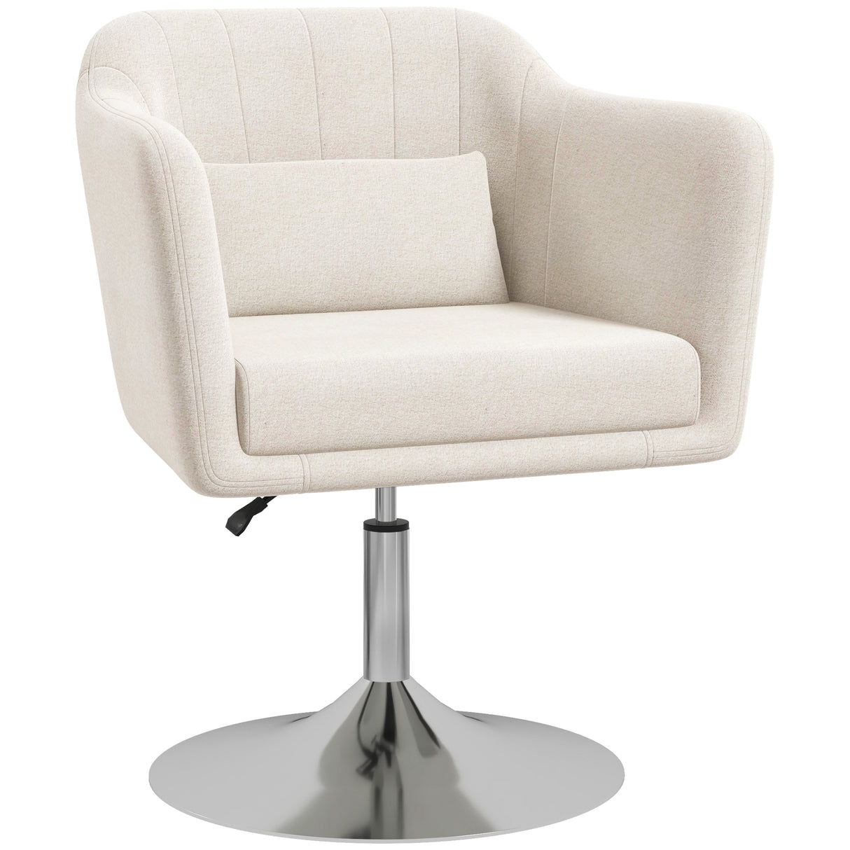 Linen Fabric Accent Chair 60cm Wide With Adjustable Height - Velmora