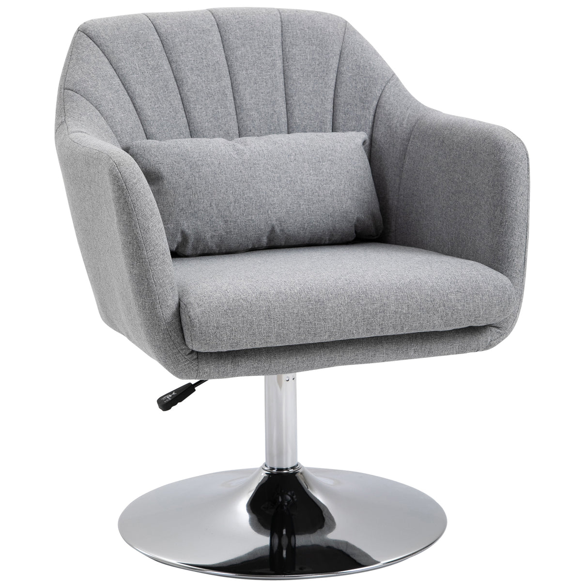 Linen Fabric Accent Chair 60cm Wide With Adjustable Height - Velmora