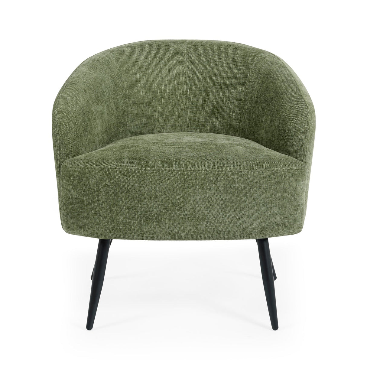 Linen Fabric Accent Chair With Black Metal Legs - Dahlia