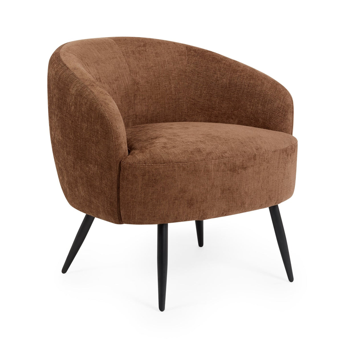 Linen Fabric Accent Chair With Black Metal Legs - Dahlia