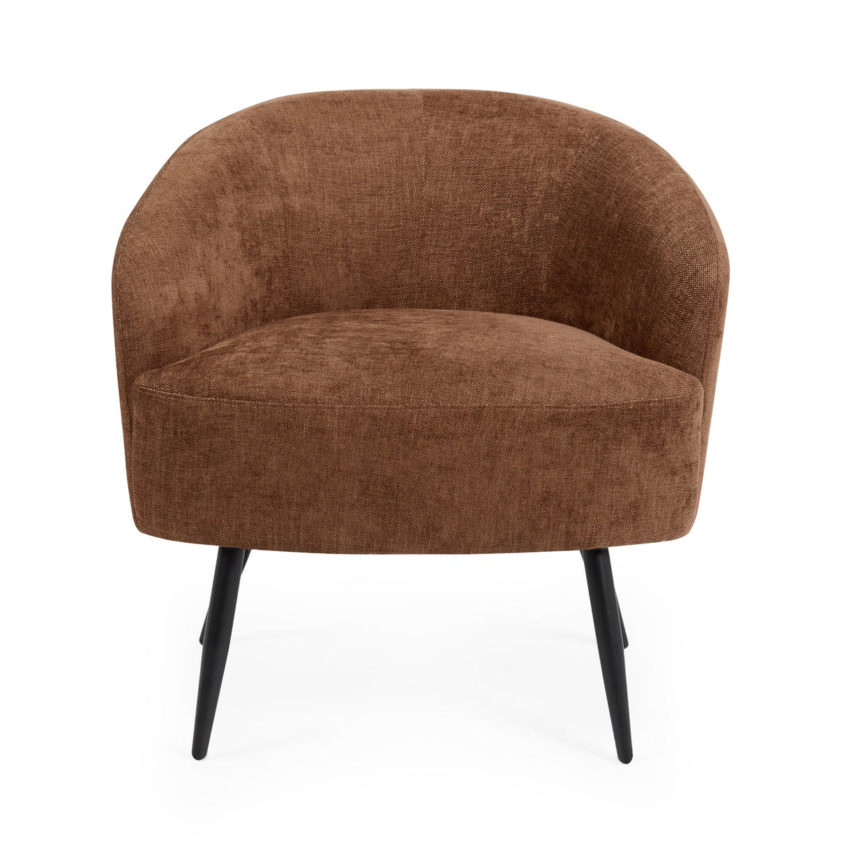 Linen Fabric Accent Chair With Black Metal Legs - Dahlia