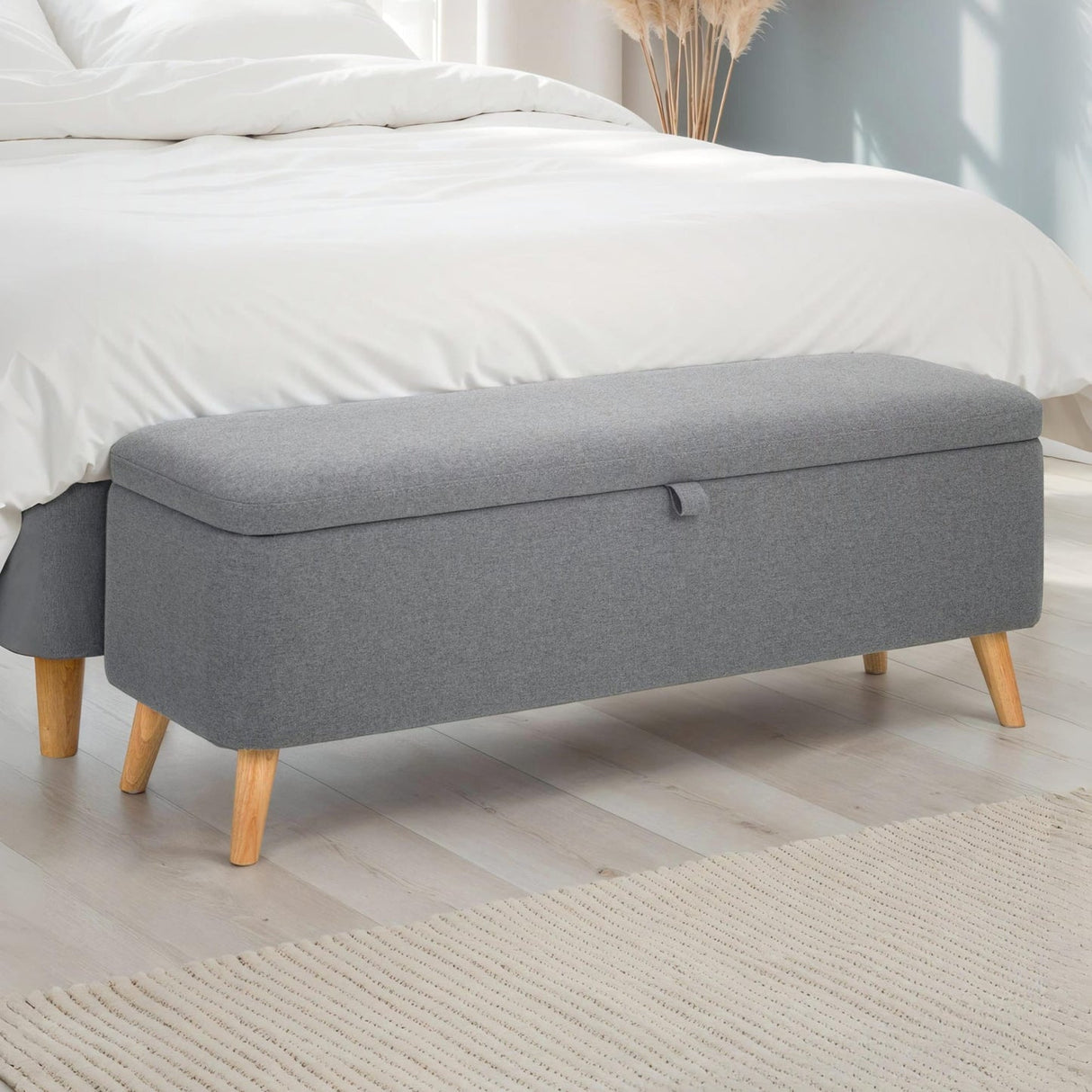 Linen Fabric Blanket Box With Storage - Astrid