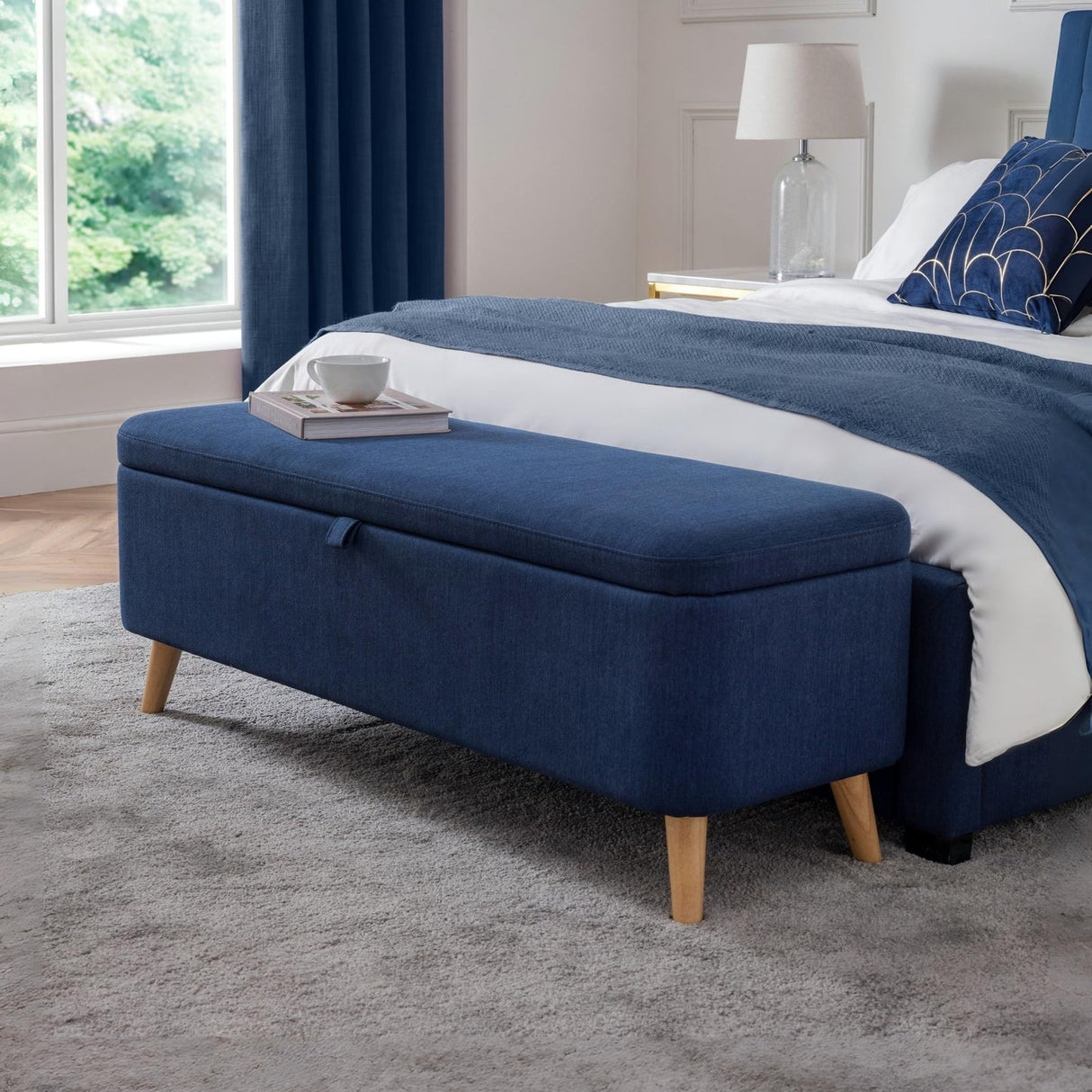 Linen Fabric Blanket Box With Storage - Astrid