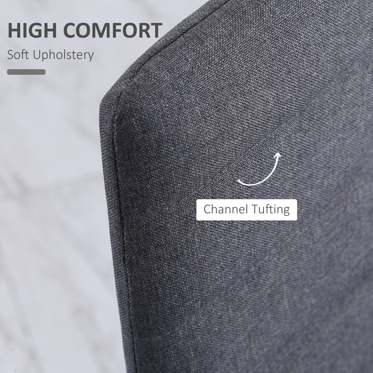 Linen Fabric Dining Chairs in Set Of 4 High Back - Velmora