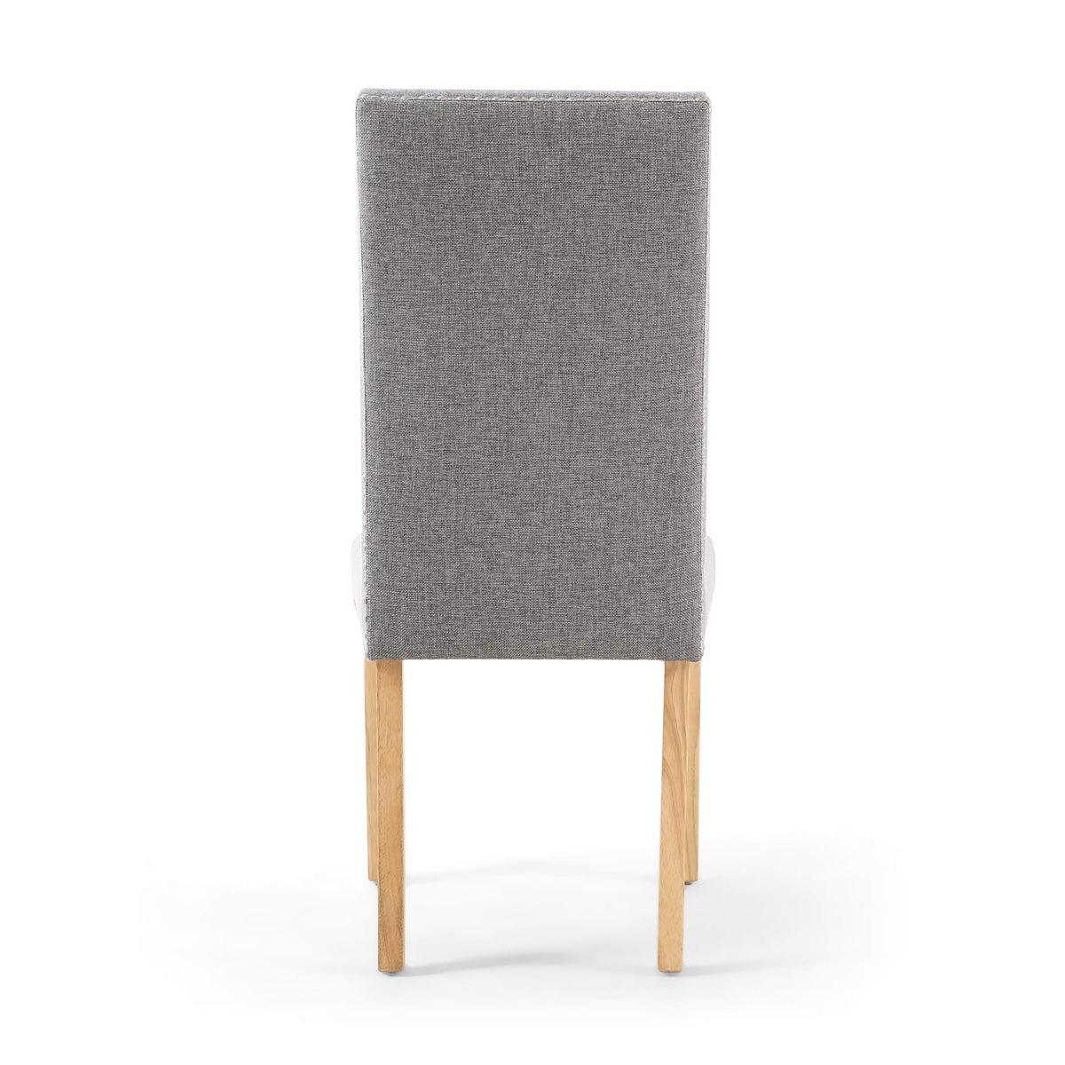 Linen Fabric Dining Chairs in Set Of 2 With Stud Details And Natural Legs - Randall