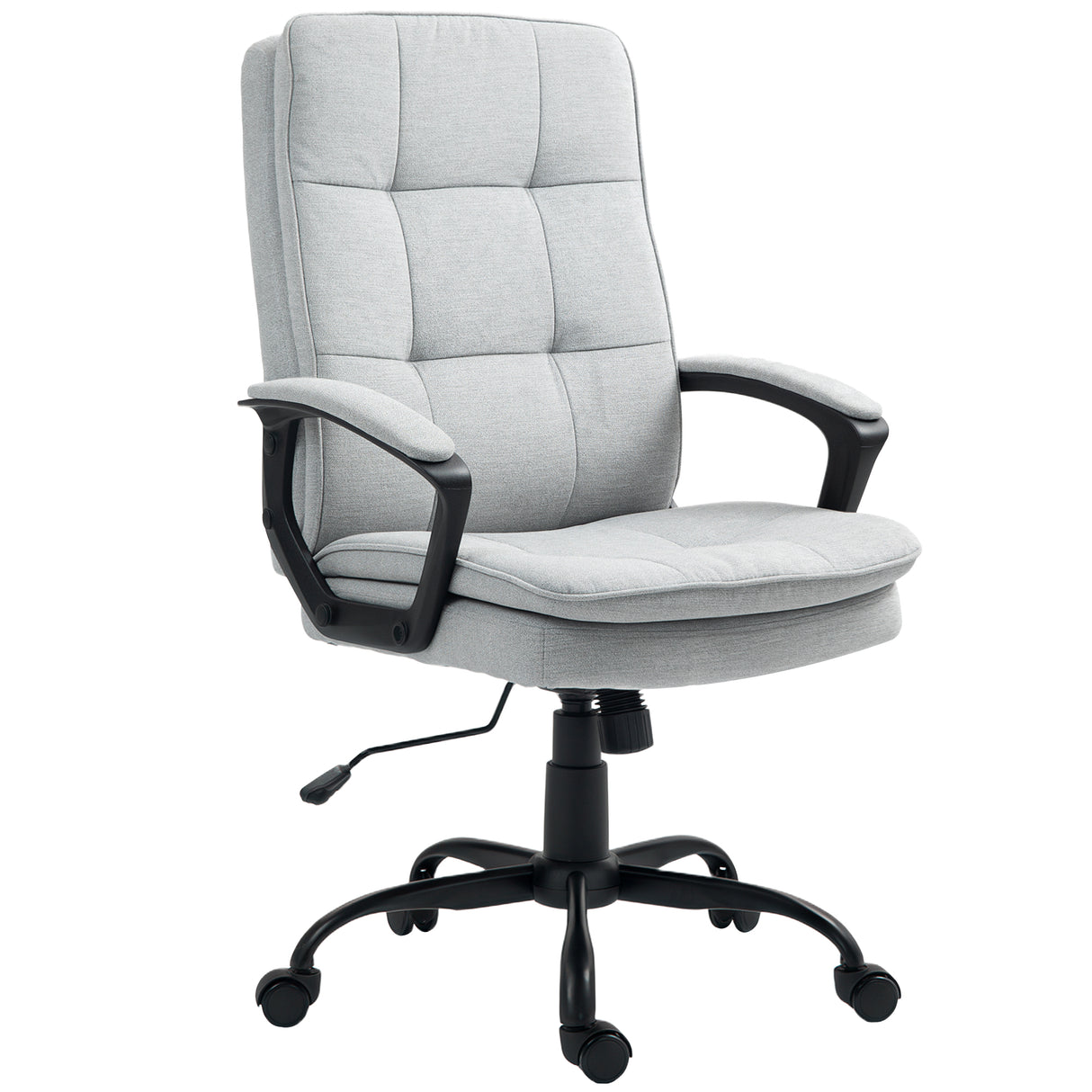 Linen Fabric Home And Office Chair 63cm Wide Double Padded - Velmora