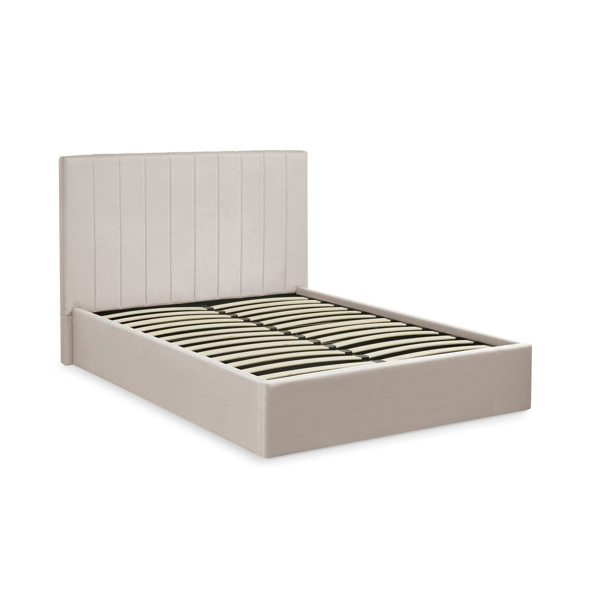 Linen Fabric Ottoman Storage Double Bed - Aylen