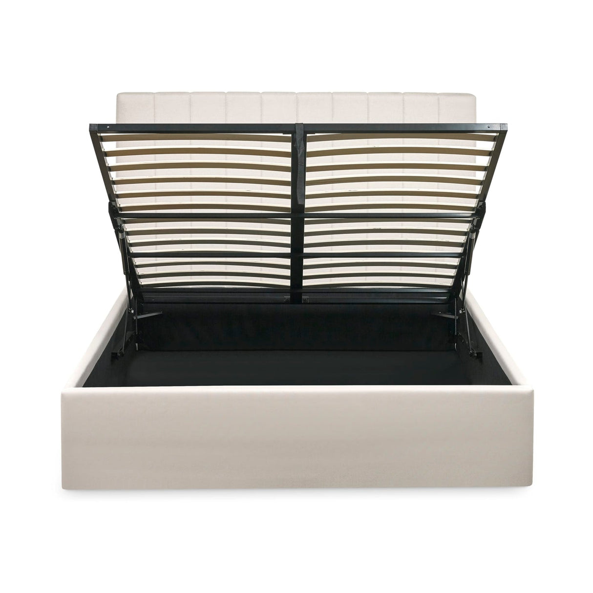 Linen Fabric Ottoman Storage Double Bed - Aylen