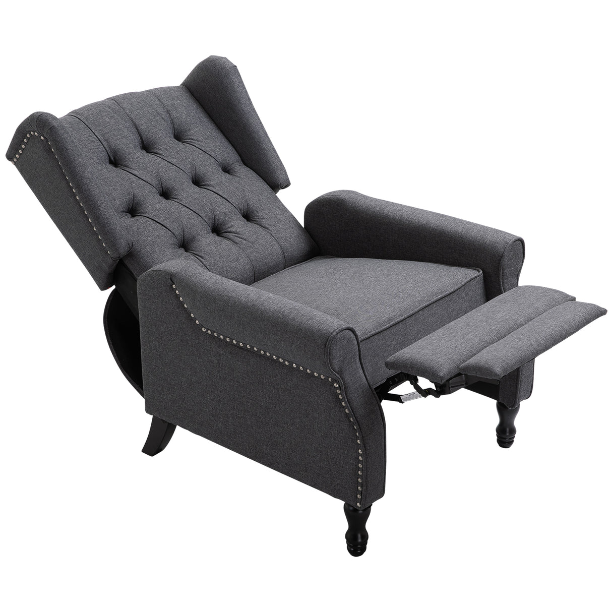 Linen Fabric Recliner Chair 76cm Wide With Footrest - Velmora