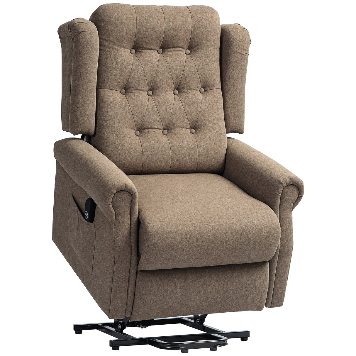 Linen Fabric Recliner Chair 85cm Wide With Footrest - Velmora