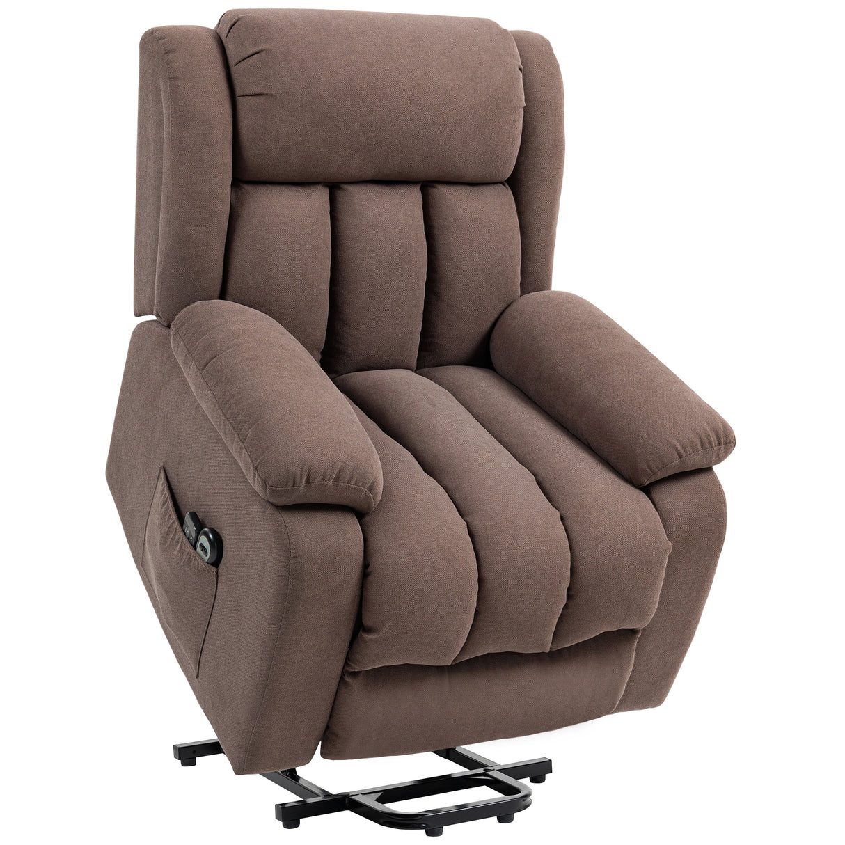 Linen Fabric Recliner Chair 91cm Wide With Footrest - Velmora