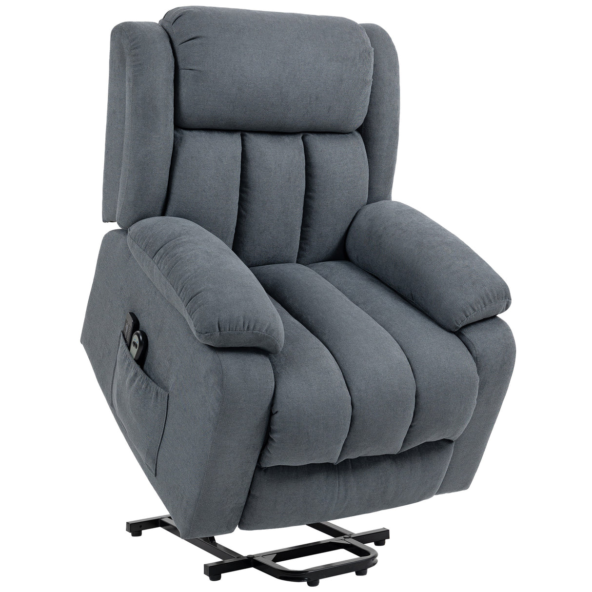 Linen Fabric Recliner Chair 91cm Wide With Footrest - Velmora