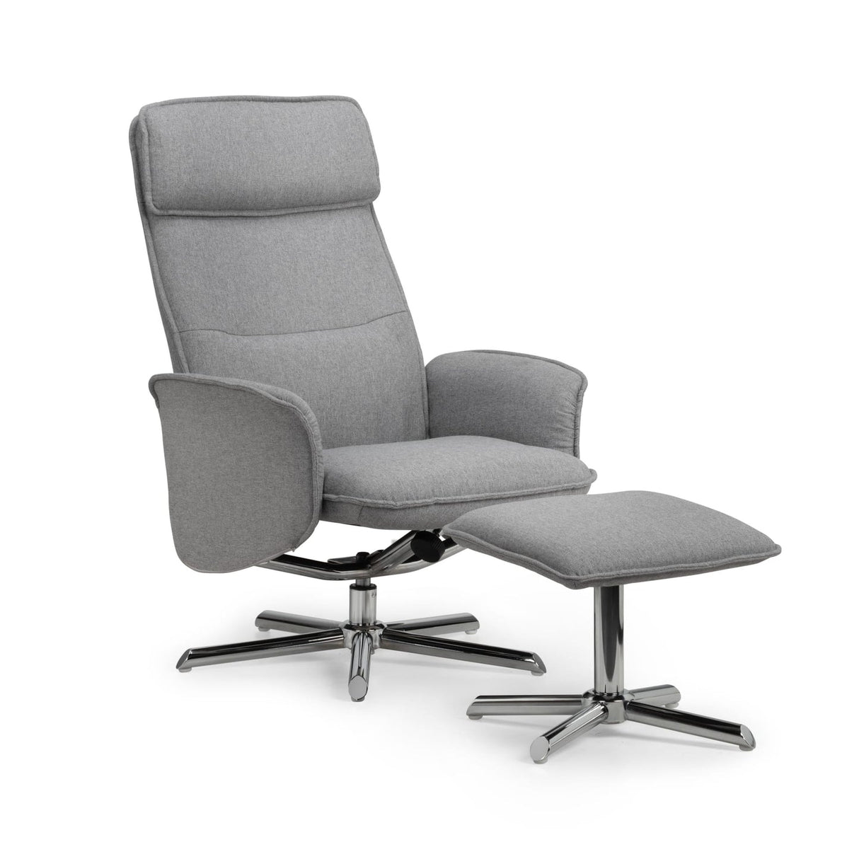Linen Fabric Recliner Chair And Footstool - Aria