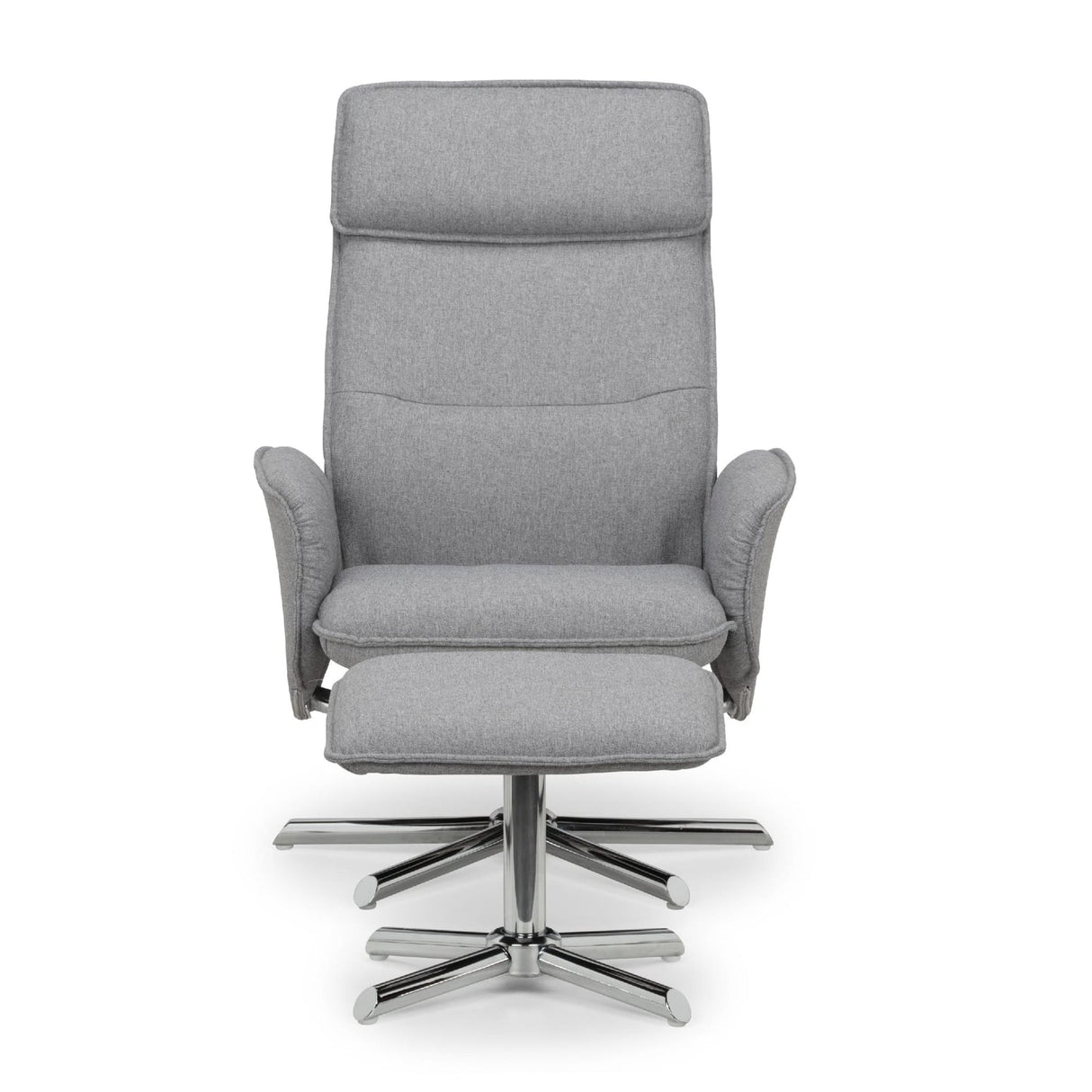Linen Fabric Recliner Chair And Footstool - Aria