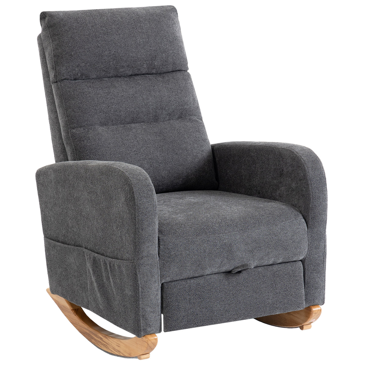 Linen Fabric Rocking Chair 66cm Wide - Velmora