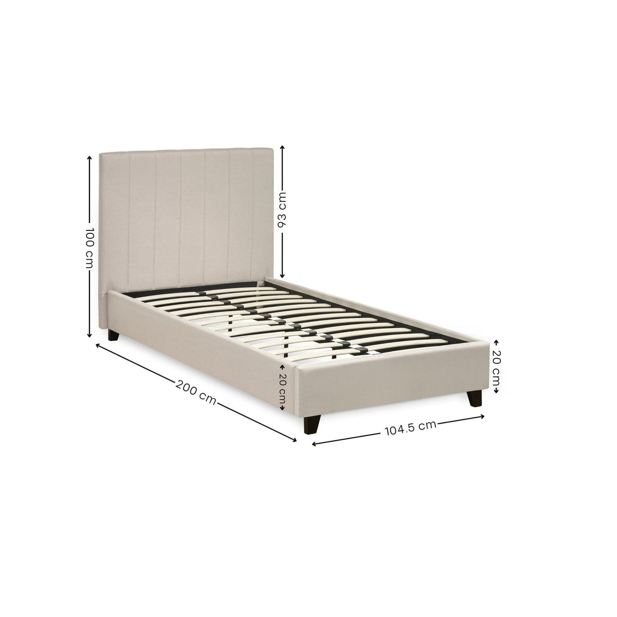 Linen Fabric Single Bed - Aylen