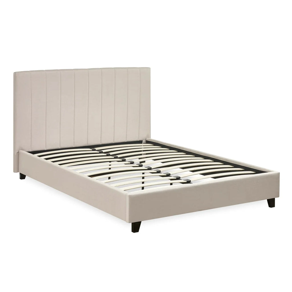Linen Fabric Small Double Bed - Aylen