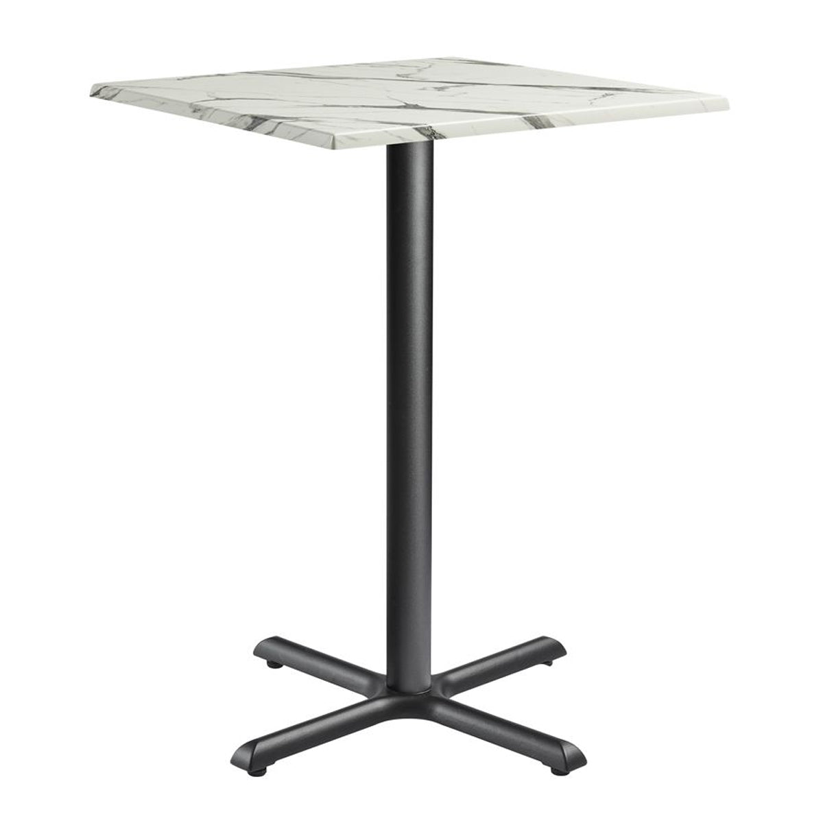 Marble Effect Bar Table for 4 People 70cm Wide Square - Enduratop