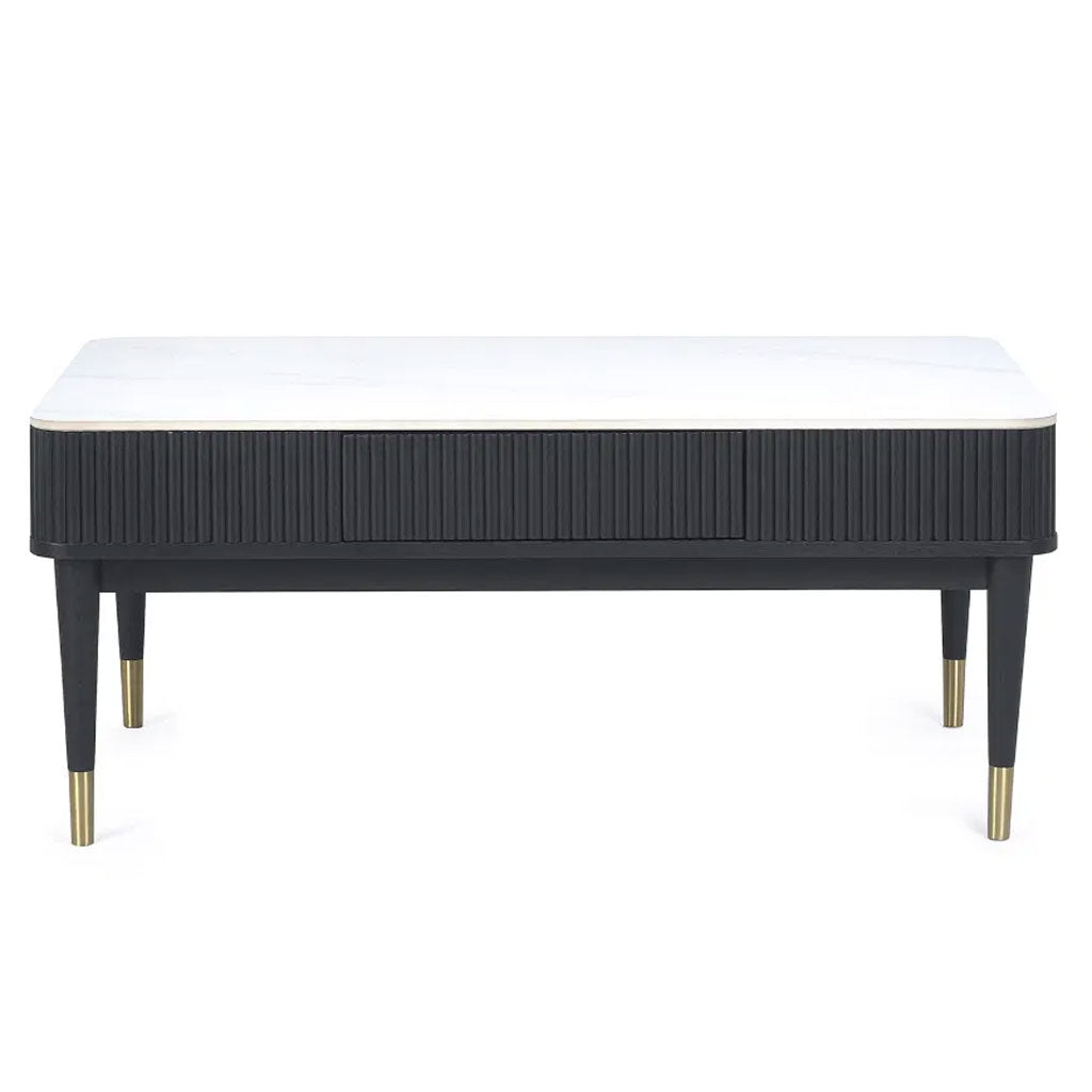 Marble Coffee Table With 2 Drawers - Louis