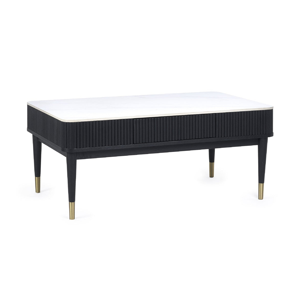 Marble Coffee Table With 2 Drawers - Louis