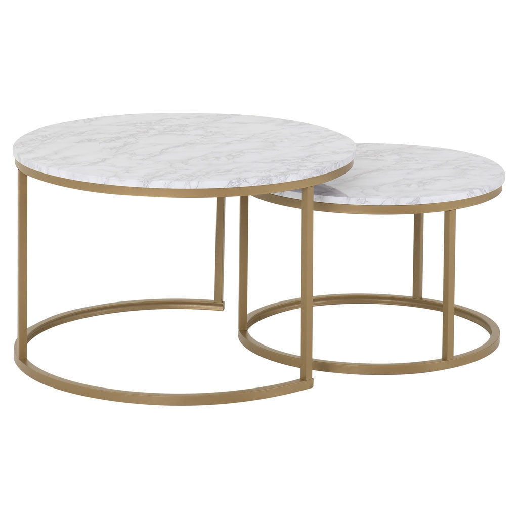 Marble Coffee Tables Set Of 2 Round - Dallas
