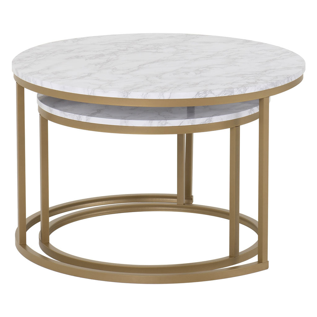 Marble Coffee Tables Set Of 2 Round - Dallas