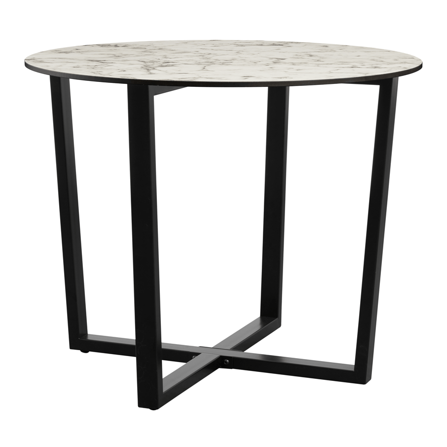 Marble Dining Table for 4 People 90cm Wide Round - Bourne