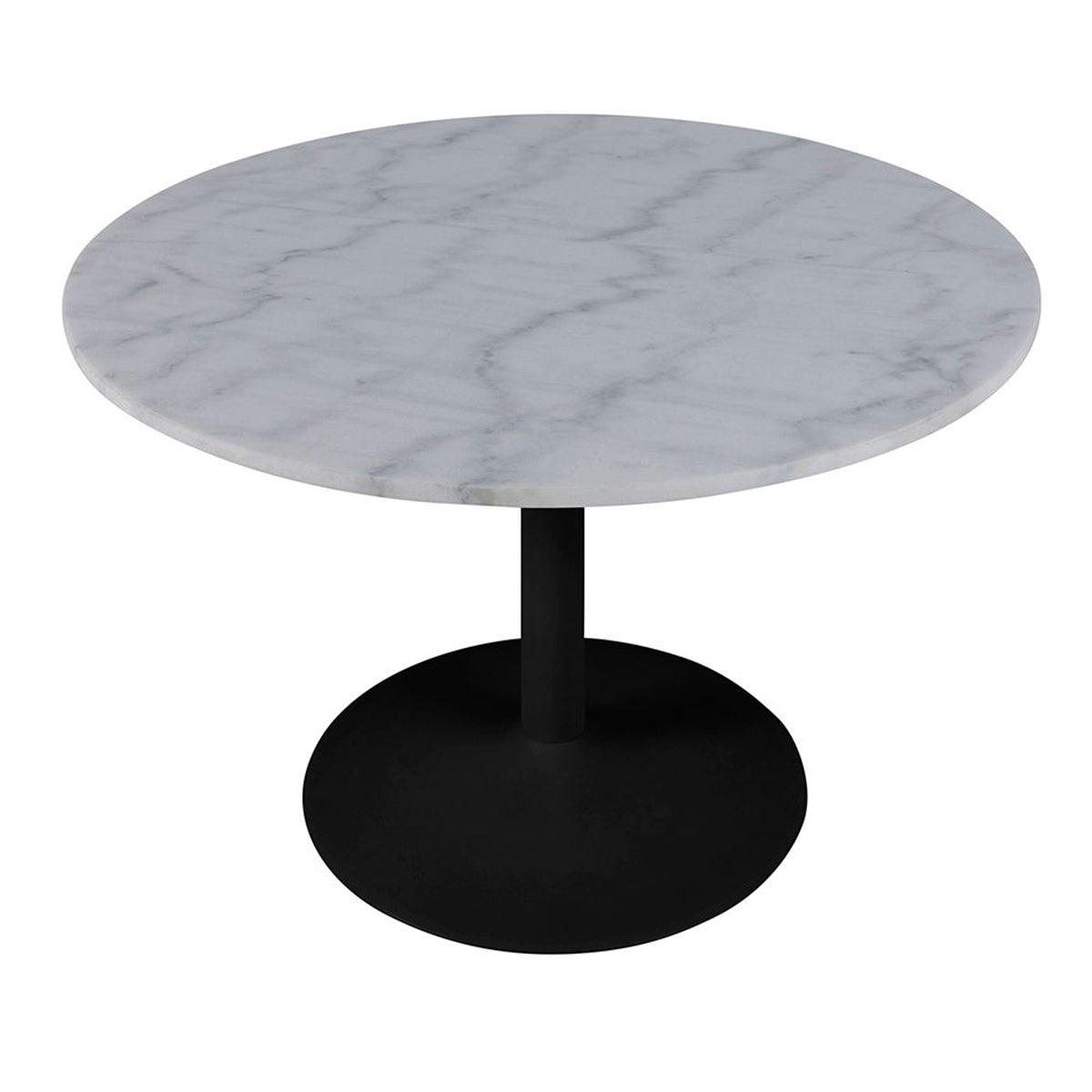 Marble Dining Table for 4 People Round With Black Base- Tarifa