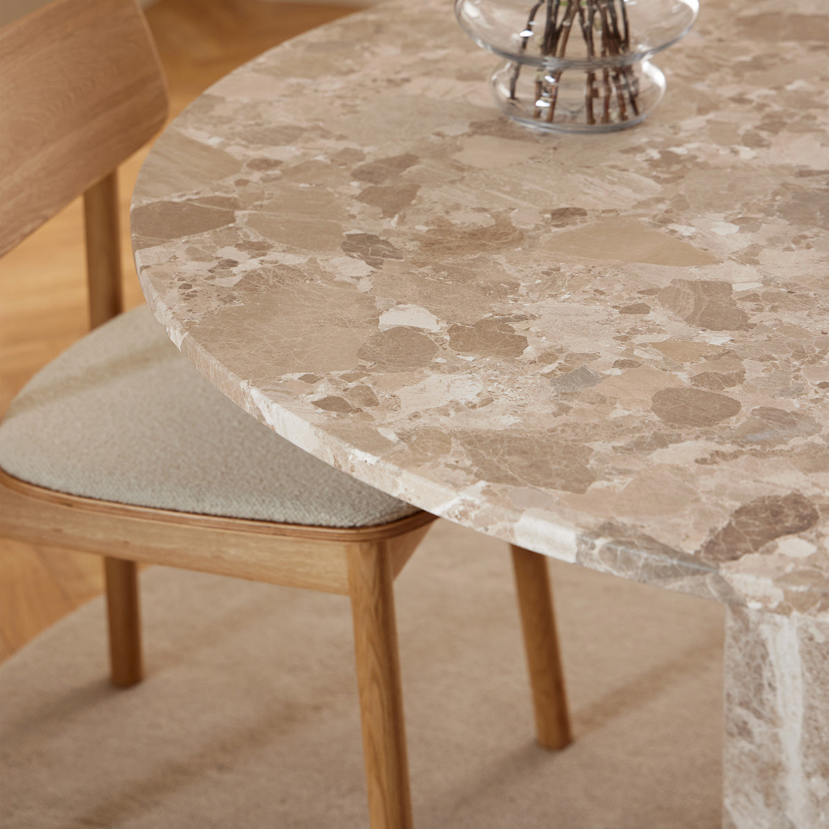Marble Dining Table for 4 People Round - Naxos