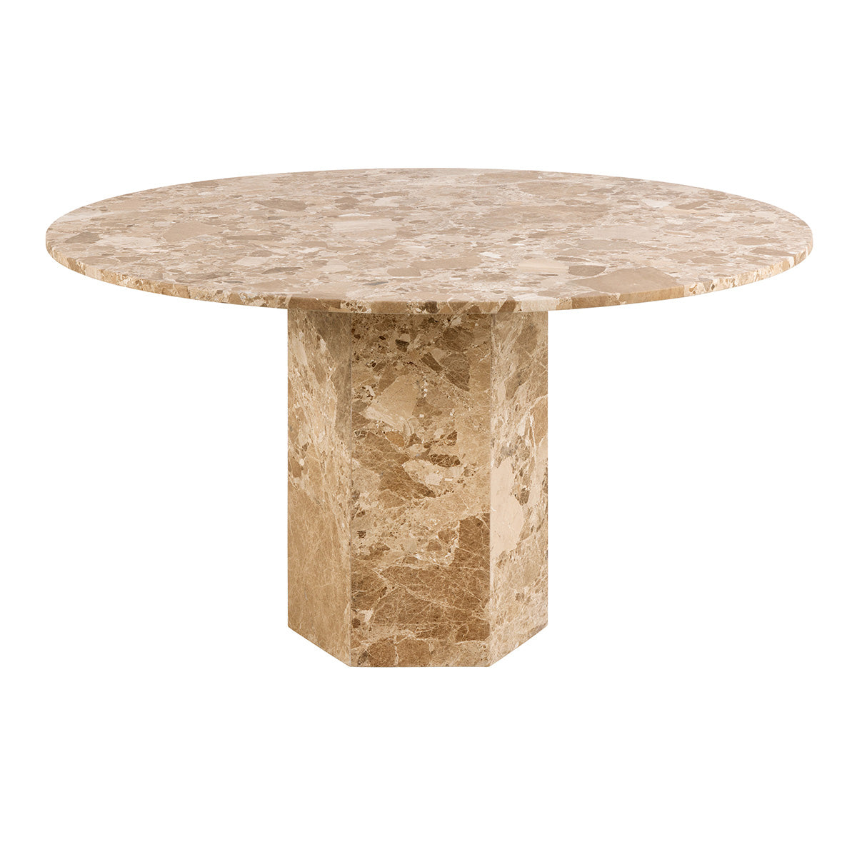 Marble Dining Table for 4 People Round - Naxos