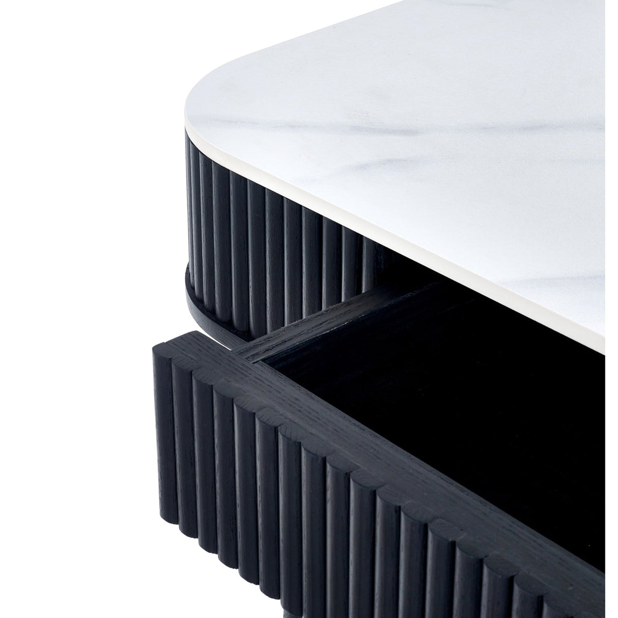 Marble Dining Table for 6 People With 2 Drawers - Louis