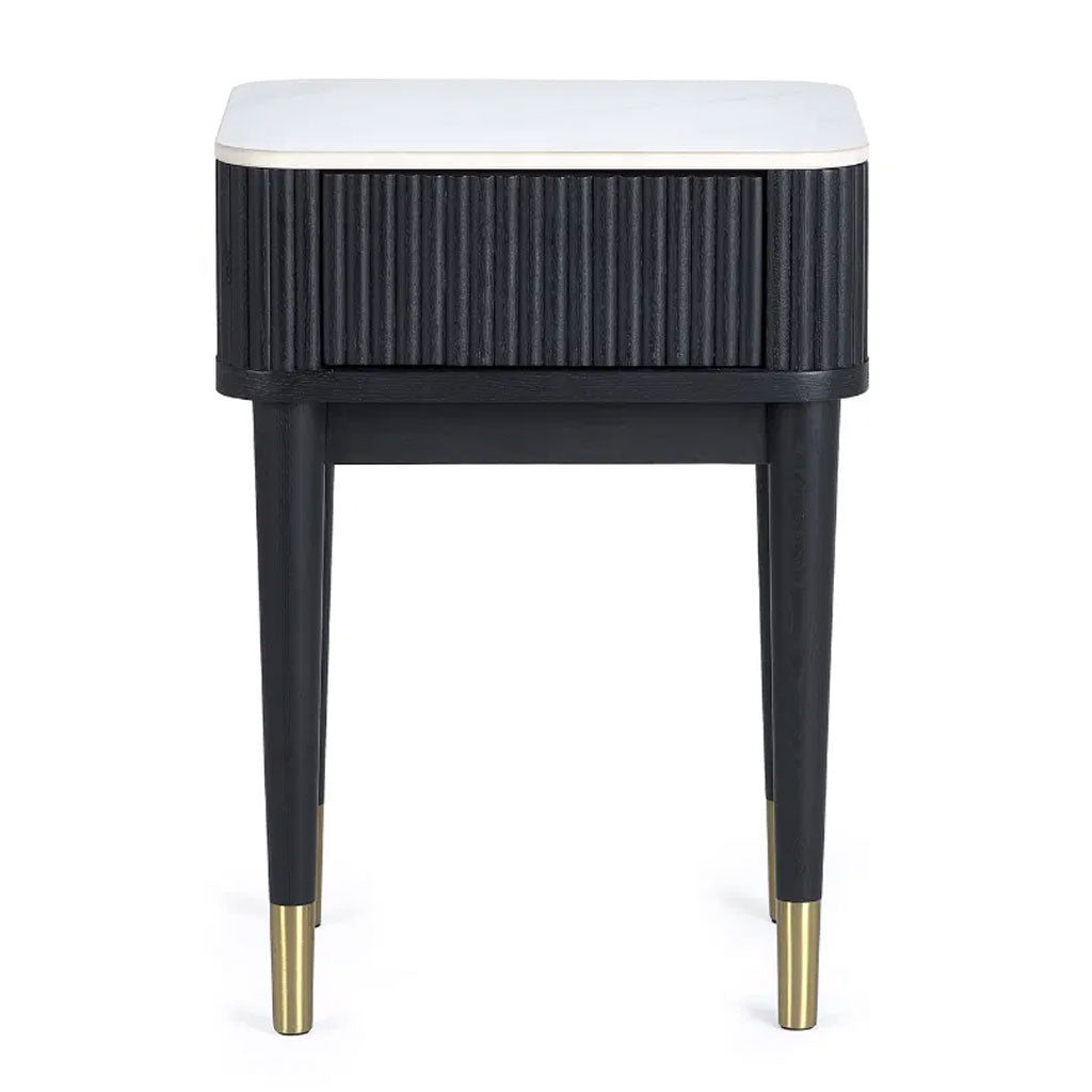 Marble Lamp Table With 1 Drawer - Louis