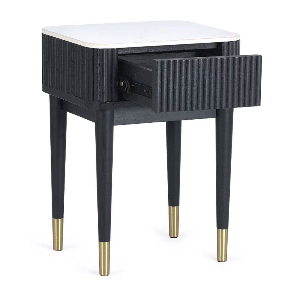 Marble Lamp Table With 1 Drawer - Louis