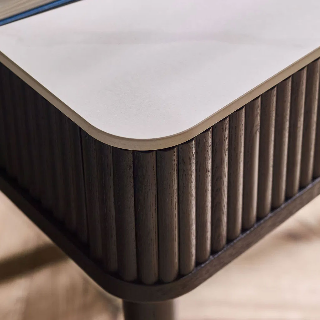 Marble Lamp Table With 1 Drawer - Louis