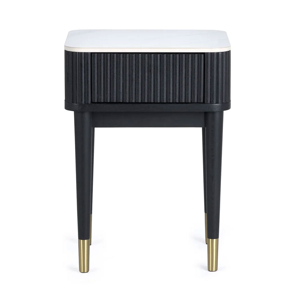 Marble Lamp Table With 1 Drawer - Louis