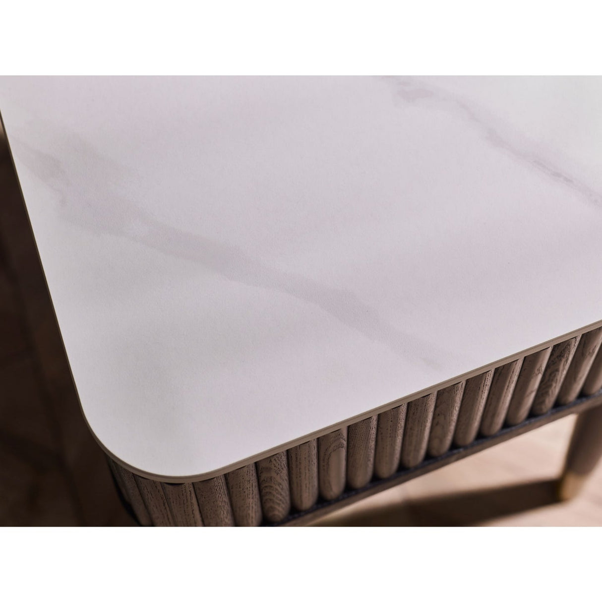 Marble Lamp Table With 1 Drawer - Louis