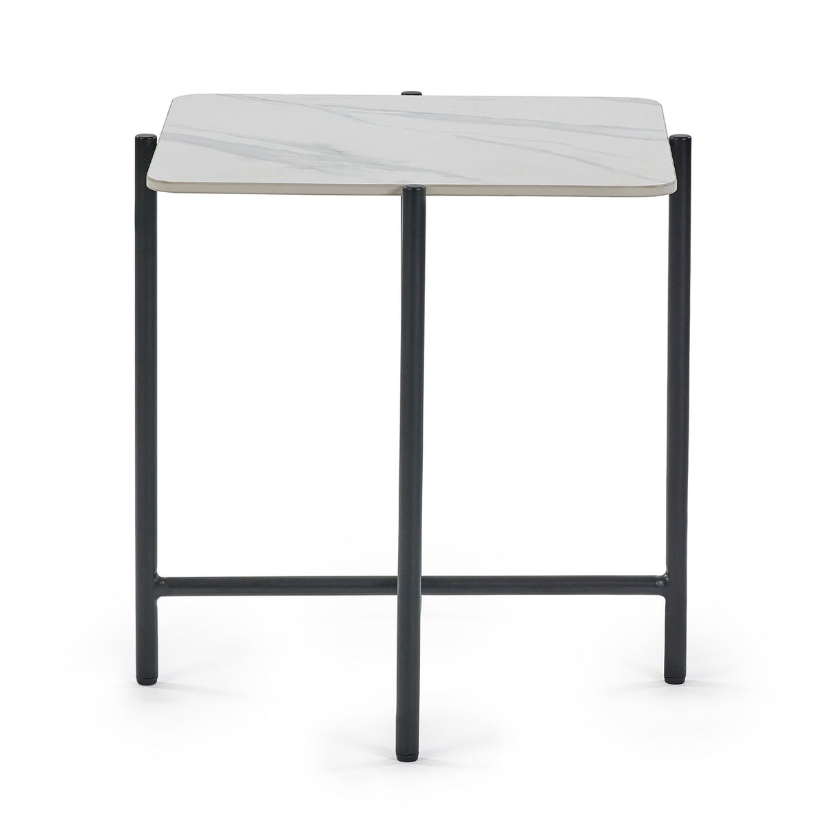 Marble Lamp Table With Metal Legs - Siena