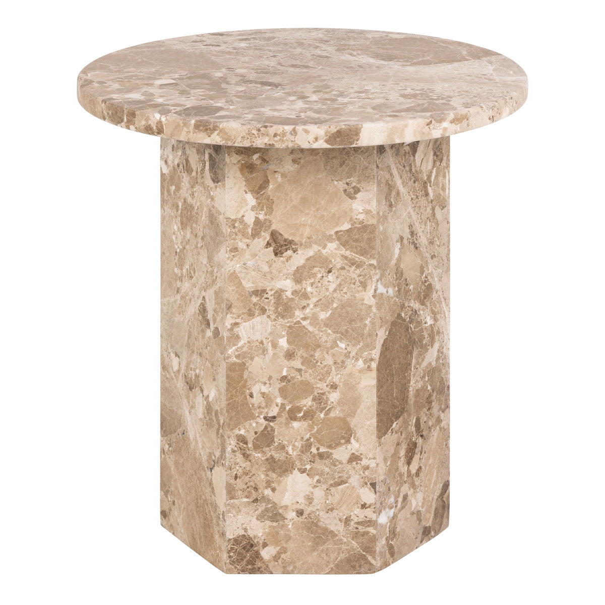 Marble Side Table Round - Naxos