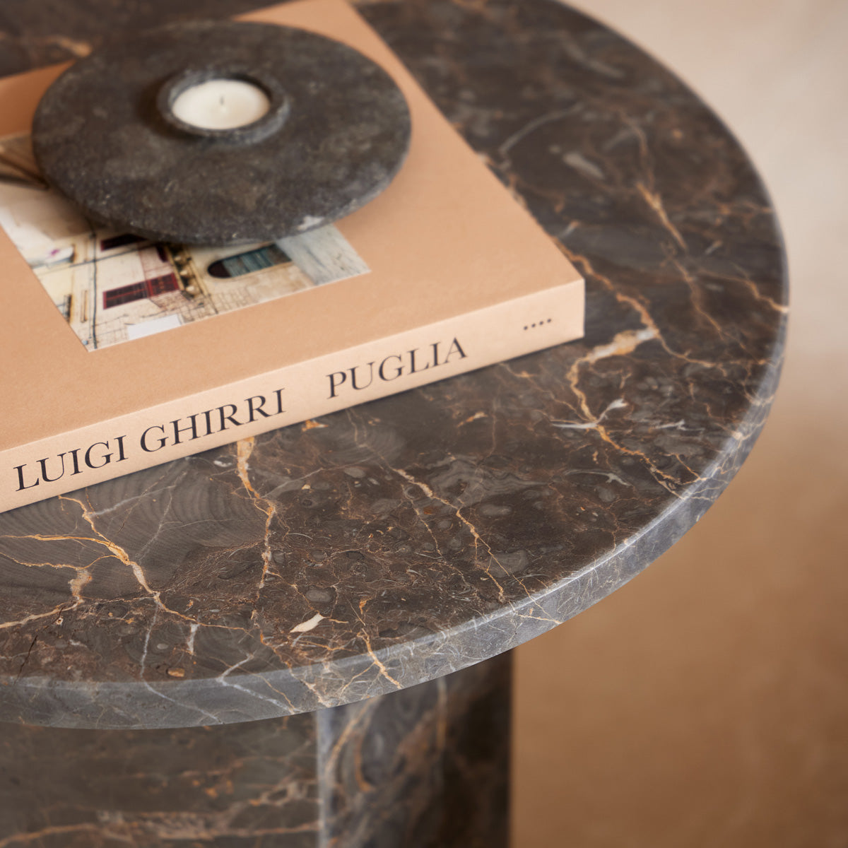 Marble Side Table Round - Naxos