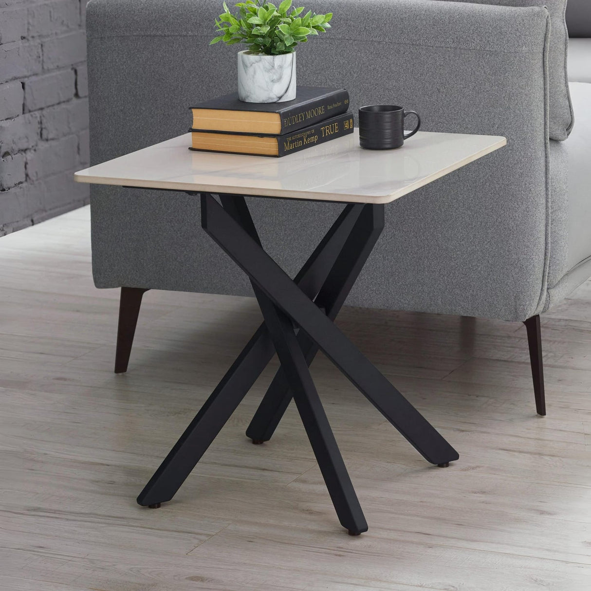 Marble Side Table Square - Bradley