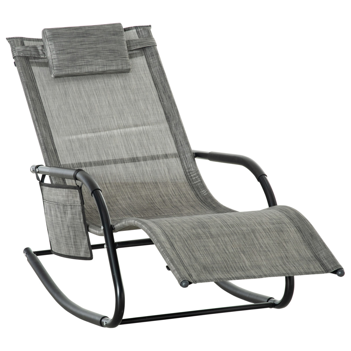 Mesh Fabric Garden Rocking Chair - Velmora