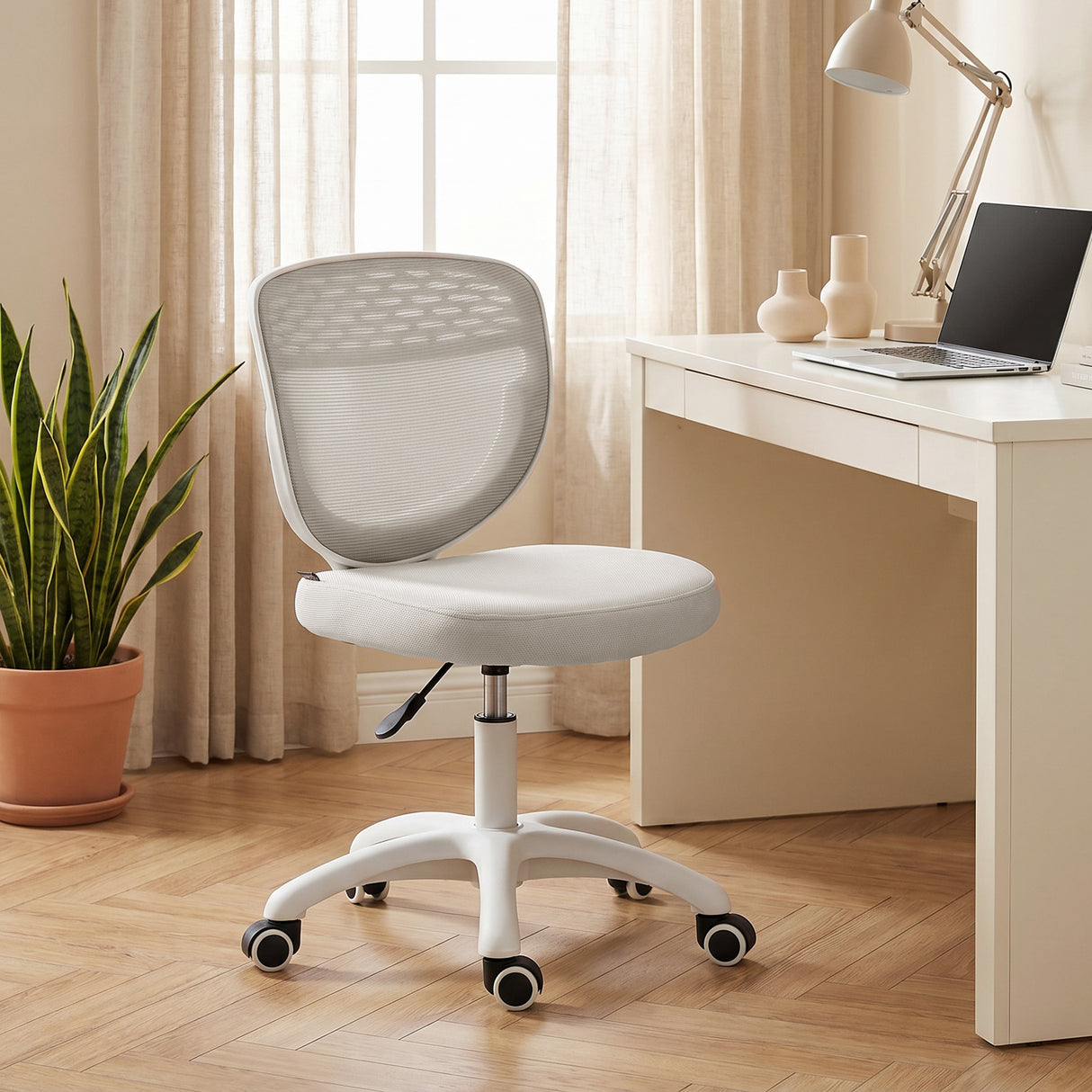 Mesh Fabric Home And Office Chair 44cm Wide Armless - Velmora