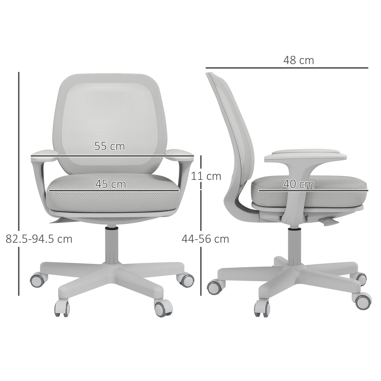 Mesh Fabric Home And Office Chair 55cm Wide - Velmora