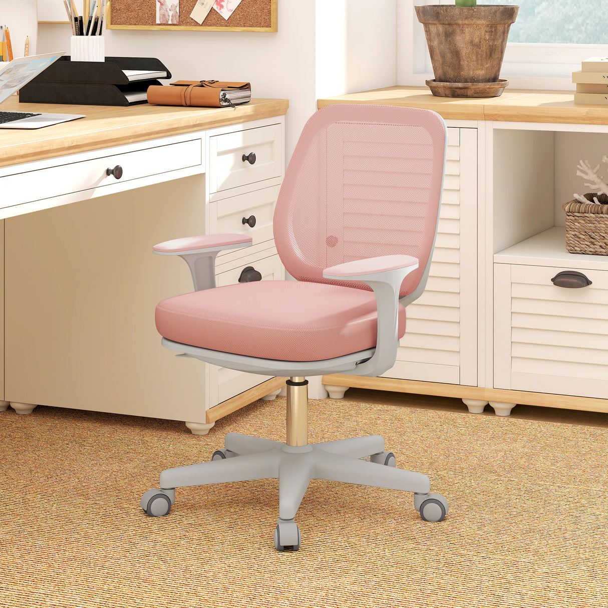 Mesh Fabric Home And Office Chair 55cm Wide - Velmora