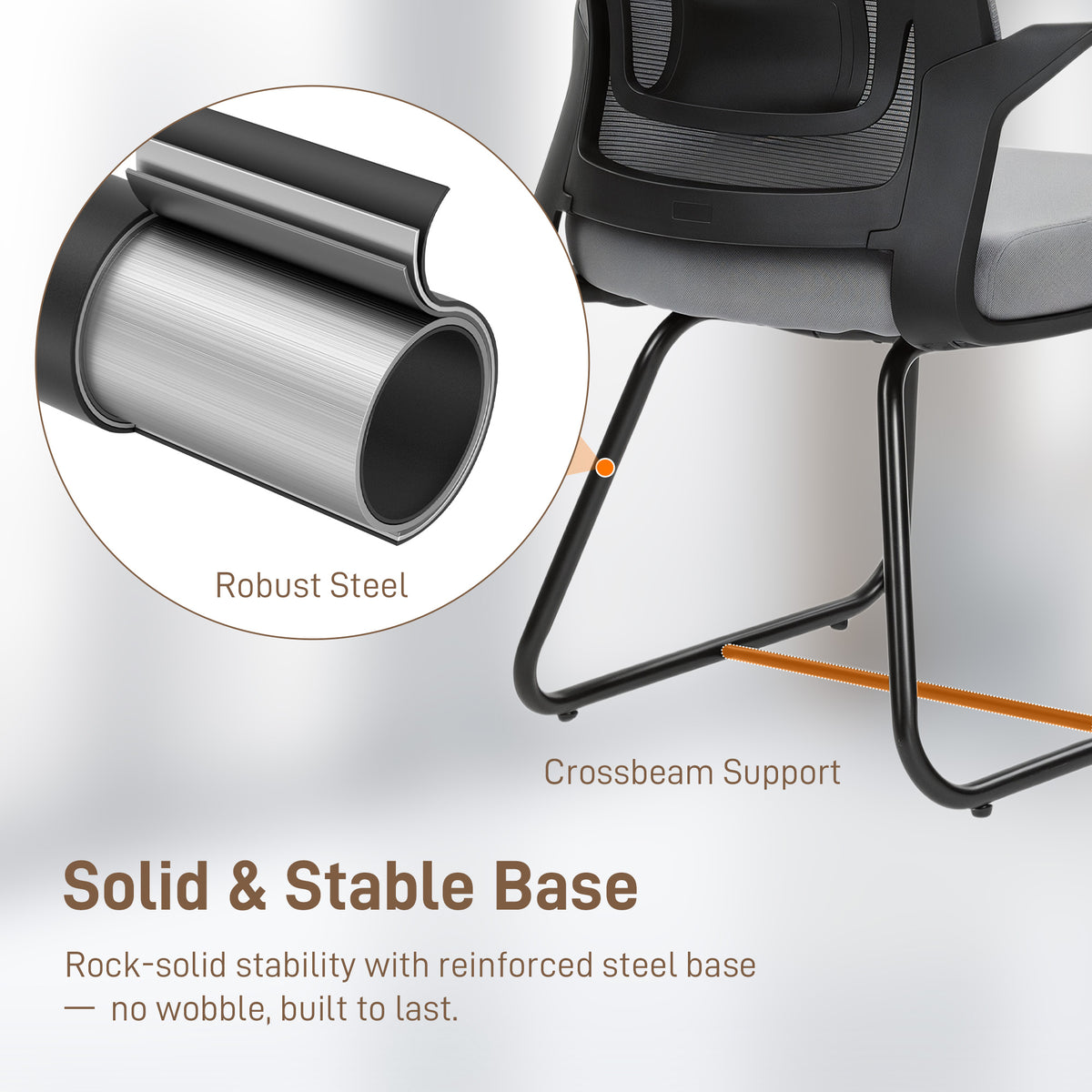 Mesh Fabric Home And Office Chair 57cm Wide With Metal Base - Velmora