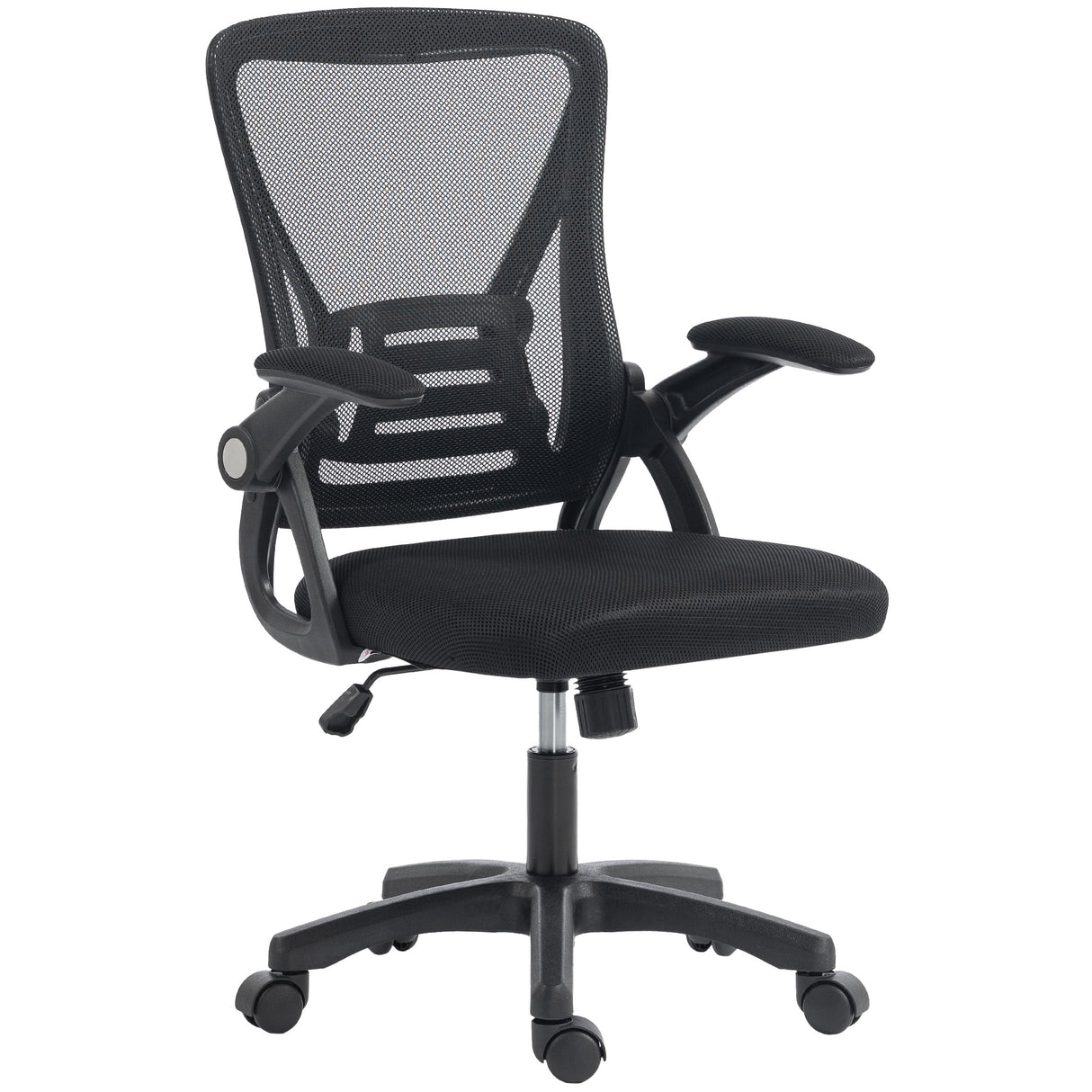 Mesh Fabric Home And Office Chair 59.5cm Wide With Flip Up Armrest - Velmora