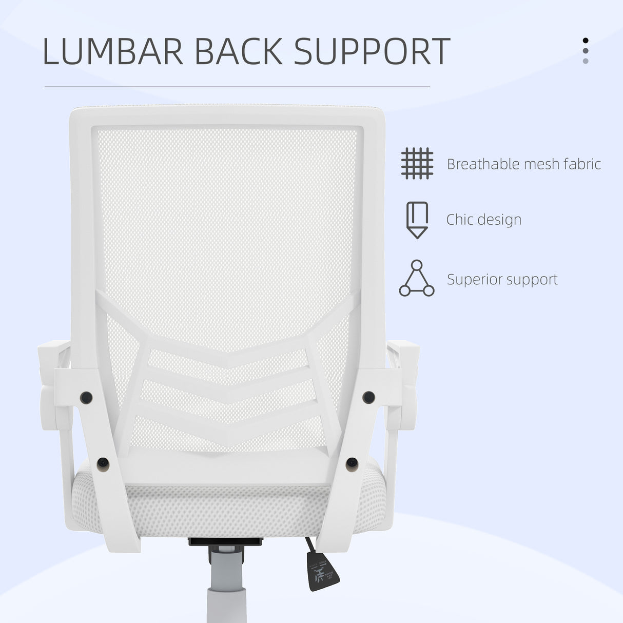 Mesh Fabric Home And Office Chair 62.5cm Wide With Flip Up Armrest - Velmora